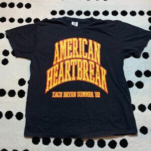 Zach Bryan Concert Tee Mens XL American Heartbreak Summer 22 Black Country Shirt